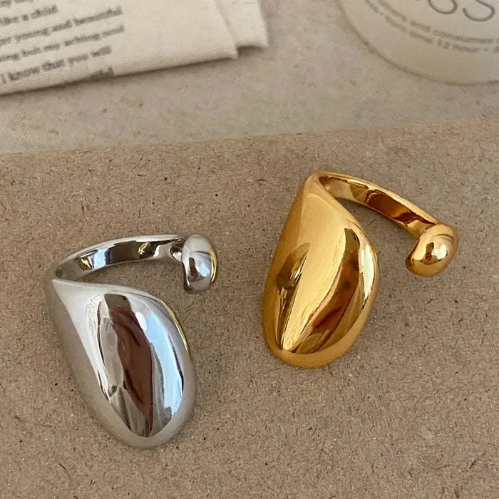 Adjustable Waterdrop Ring for Women Minimalist Retro Jewelry Gift
