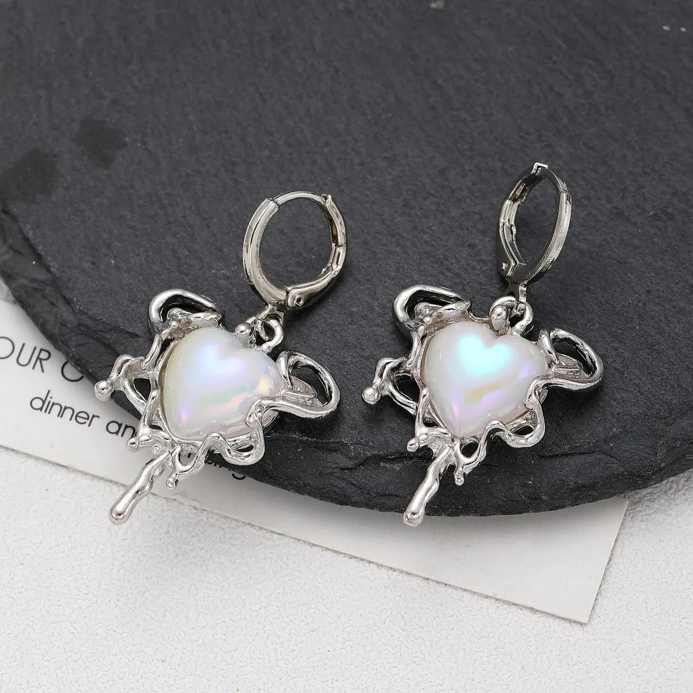 Cross Crystal Hoop Earrings Punk Thorn Rose Dripping Oil Cross Jewelry for Women Men