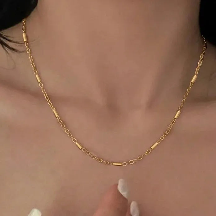 Women’s Stainless Steel Geometric Pendant Necklace Vintage Punk Chain