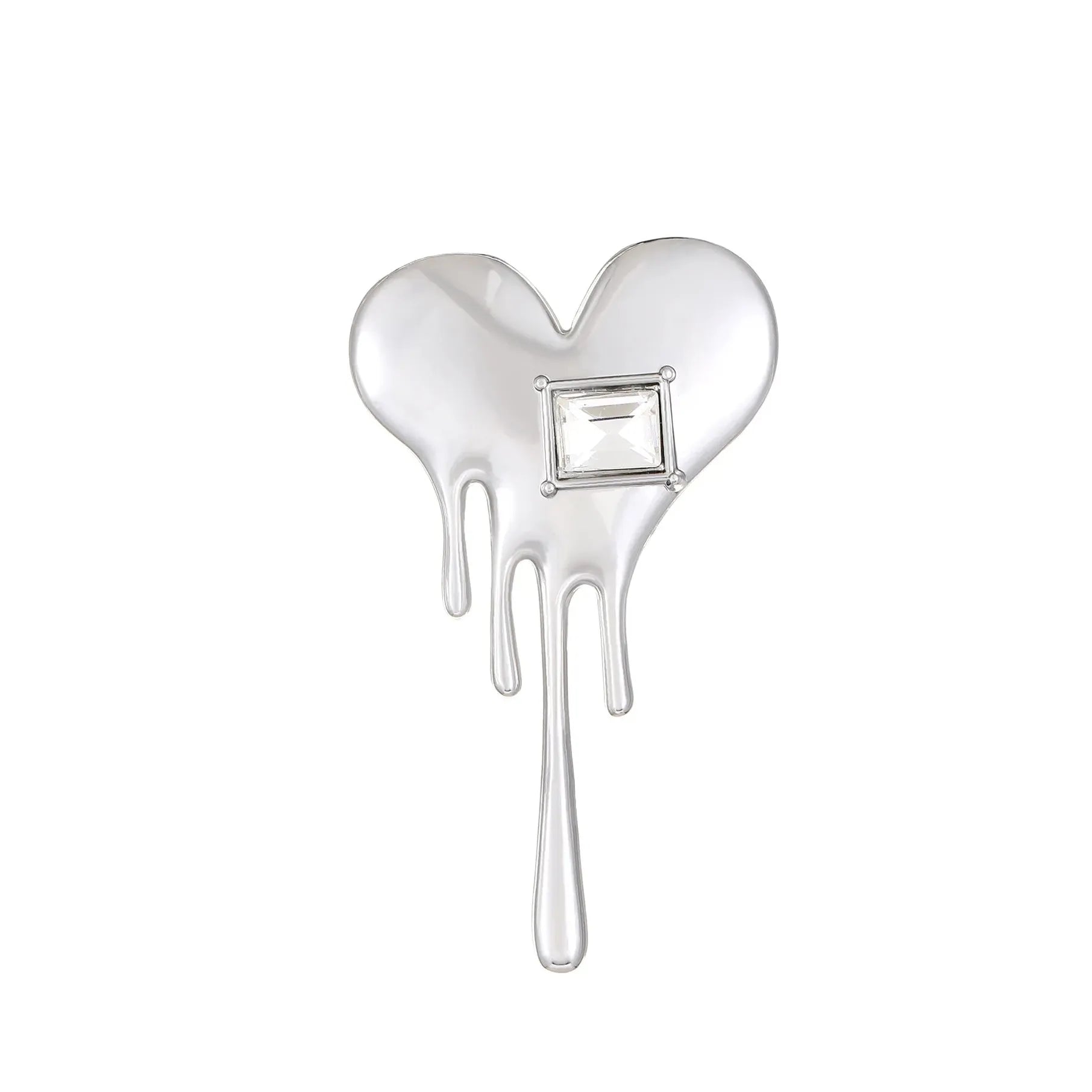 Punk Style Lava Heart Zinc Alloy Brooch Suit Pin Collar Accessory