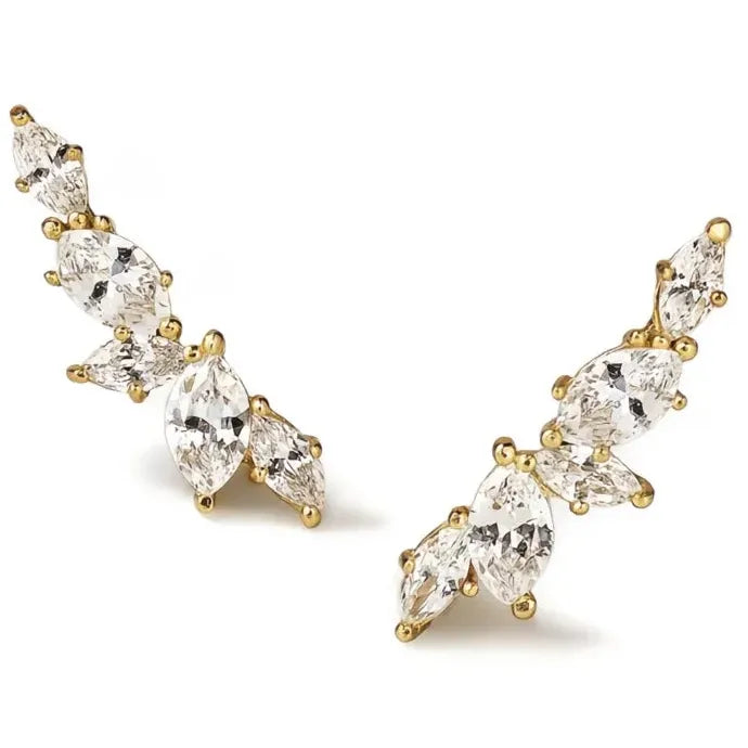 Geometric Cubic Zirconia Stud Earrings Copper Alloy Stylish Jewelry for Women