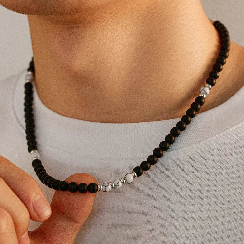 Handmade Men's Resin Beads Necklace Trendy Hip Hop Jewelry Gift