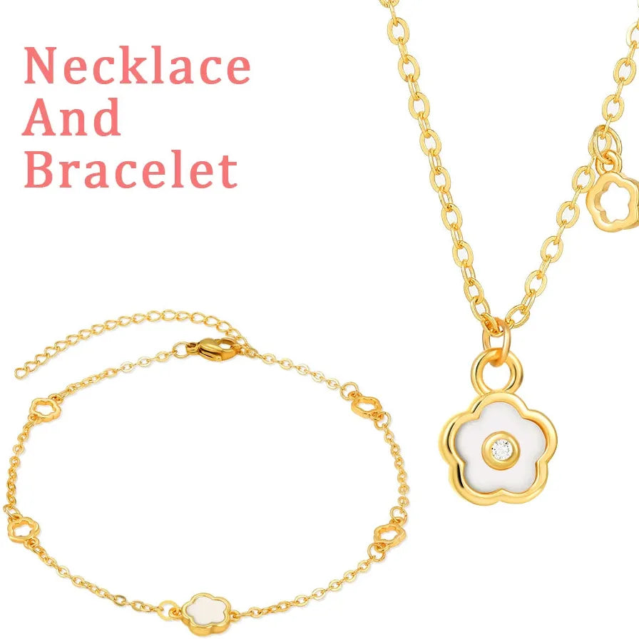 18K Gold Plated Stainless Steel Geometric Pendant Necklace for Women Stylish Jewelry
