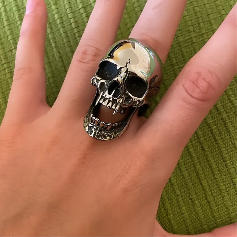 Stainless Steel Vampire Skull Ring Gothic Punk Biker Ring Men Women Sizes 7-15 Gift