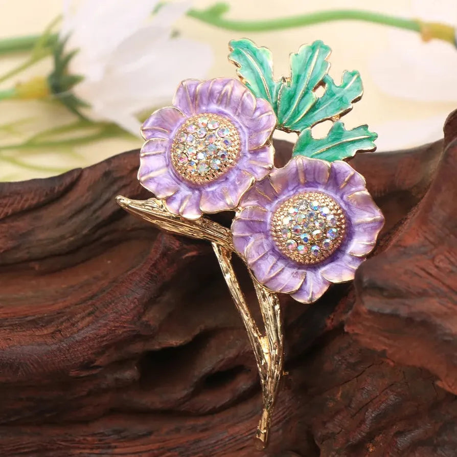 Elegant Sunflower Brooch Pin Jewelry Gift for Men & Women