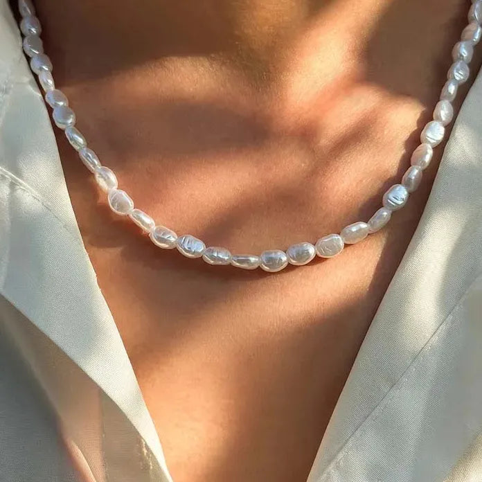 Elegant Vintage Imitation Pearl Choker Necklace for Women Fashion Jewelry