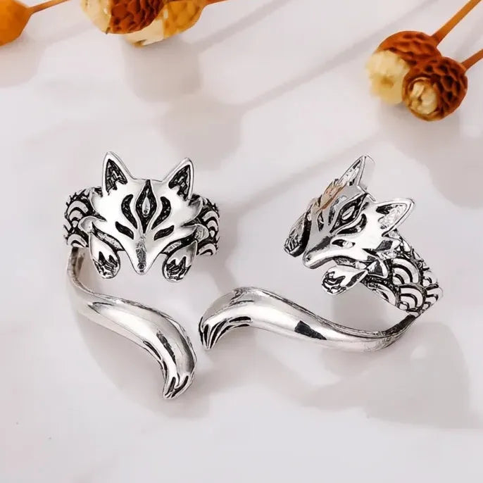 New Trendy Fox Shape Clip Earrings for Women Antique Silver Color Metal Ear Cuff Jewelry 2023 Statement