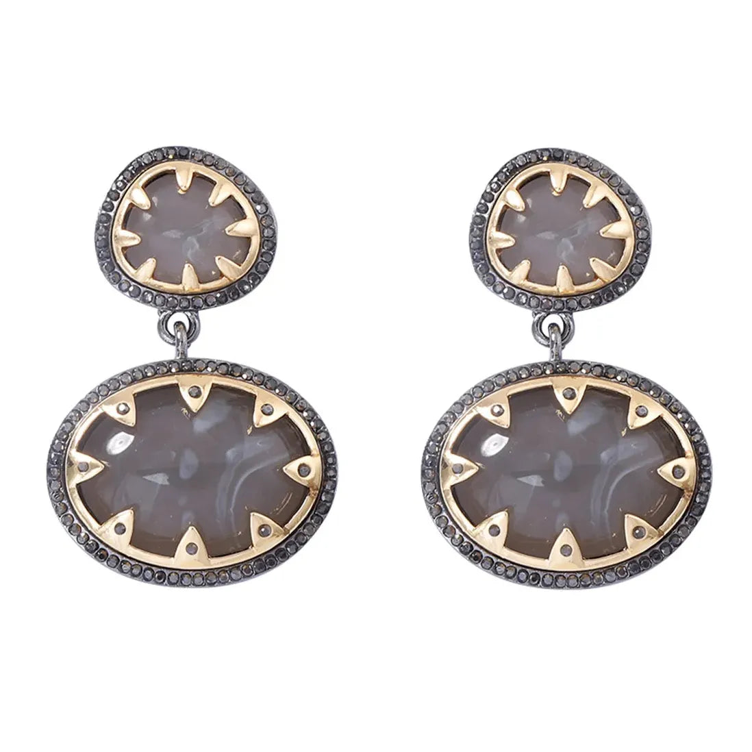 Vintage Geometric Double-Layer Round Drop Earrings for Women Stylish Jewelry