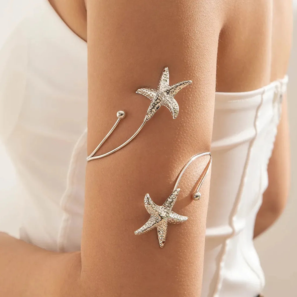 Personalized Geometric Metal Starfish Arm Bangles for Women Bohemian Bracelet