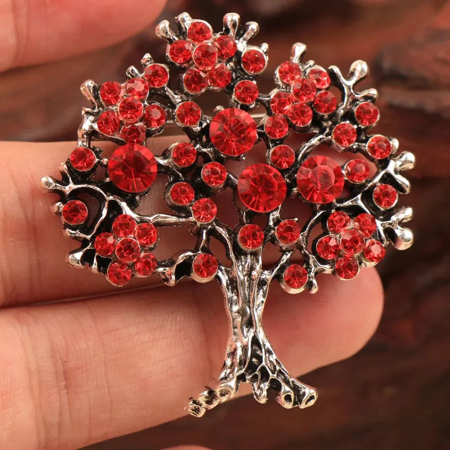 Vintage Classic Fortune Tree Brooch Pin Gift for Men & Women