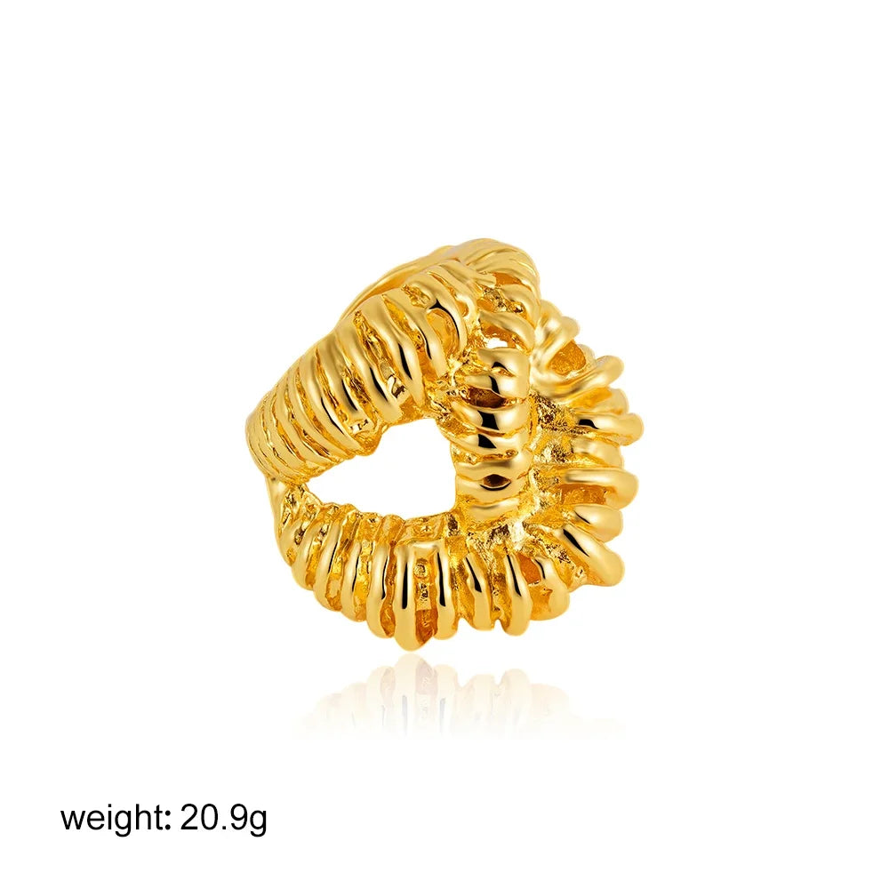 18k Gold Plated Punk Geometric Lava Textured Knuckle Ring for Women Girls