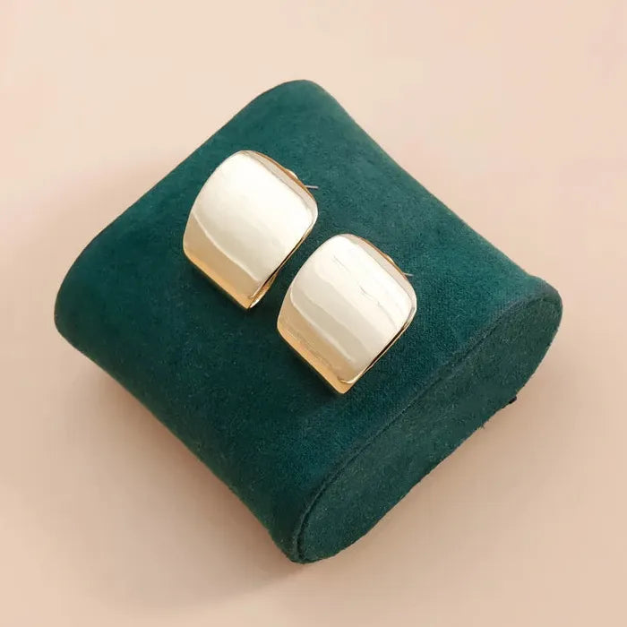 Square Geometric Stud Earrings and Ring Set for Women Jewelry Gift