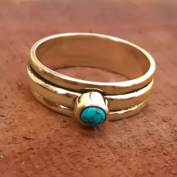Bohemian Geometric Imitation Turquoise Women’s Zinc Alloy Party Ring Jewelry
