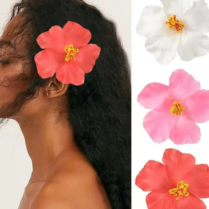 Bohemian Hawaiian Flower Hair Clip Alloy Floral Accessory for Women Girls