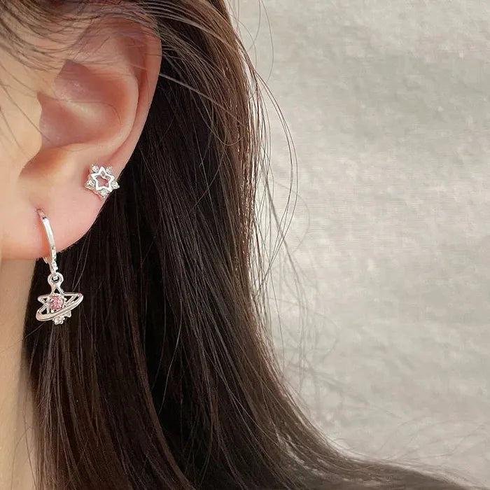 2025 Gold Rhinestone Hoop Earrings for Women Zircon Flower Bow Jewelry