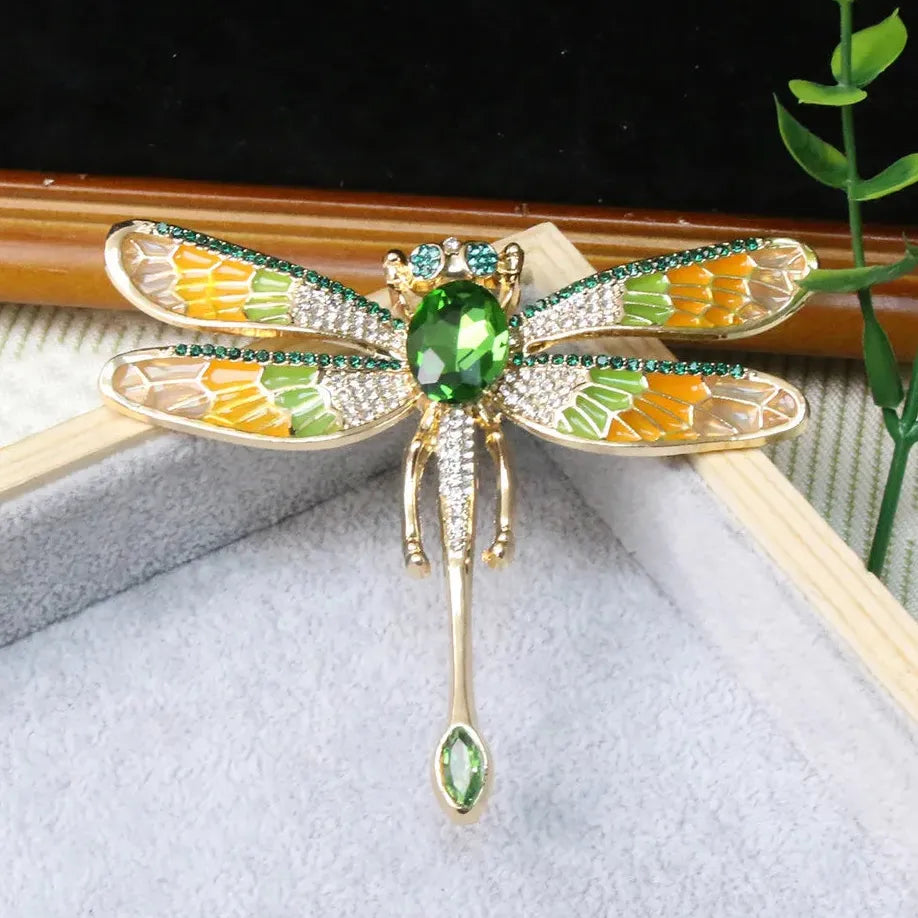 Vintage Dragonfly Brooch Elegant Jewelry Gift for Men and Women