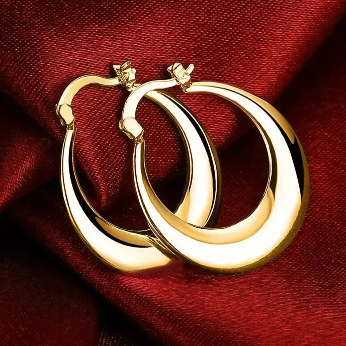Geometric Metal Hoop Earrings for Women, Silver & Gold Color, Modern Fashion Jewelry