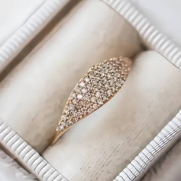 Elegant Women’s Cubic Zirconia Gold Brass Geometric Wedding Engagement Ring 2023