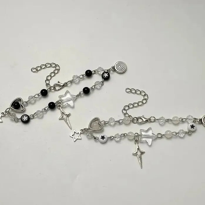 Handmade Star Beads Couple Bracelet Y2K Guitar Charm Gift Jewelry
