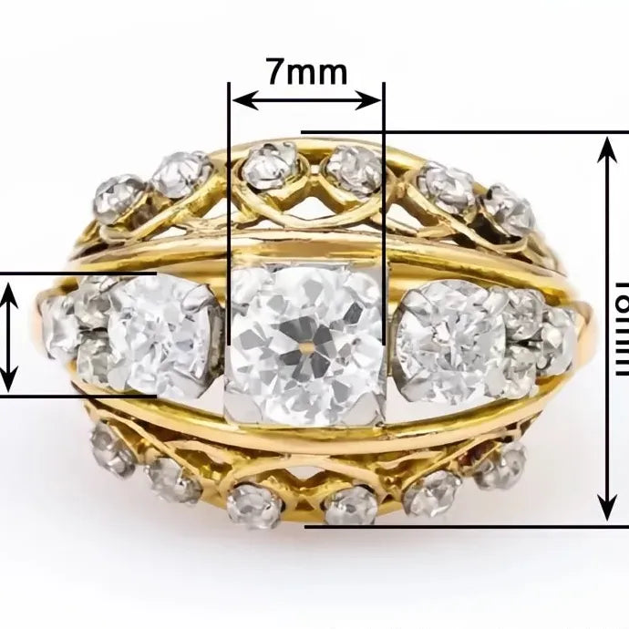 Women’s Geometric CZ Wedding Ring Gold Color Brass Luxury Jewelry