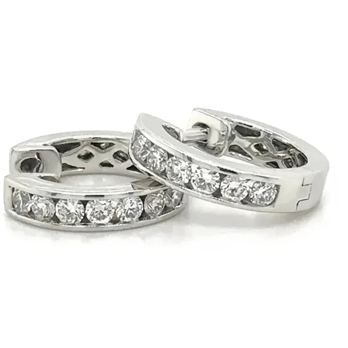 Sparkling Round CZ Copper Alloy Hoop Earrings Geometric Design for Women