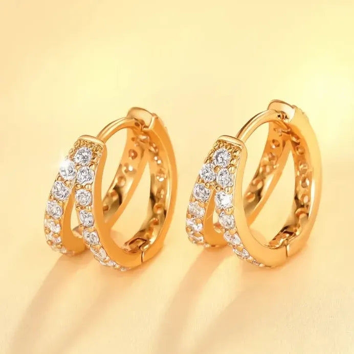 Geometric Hoop Earrings for Women with Sparkling Cubic Zirconia Jewelry