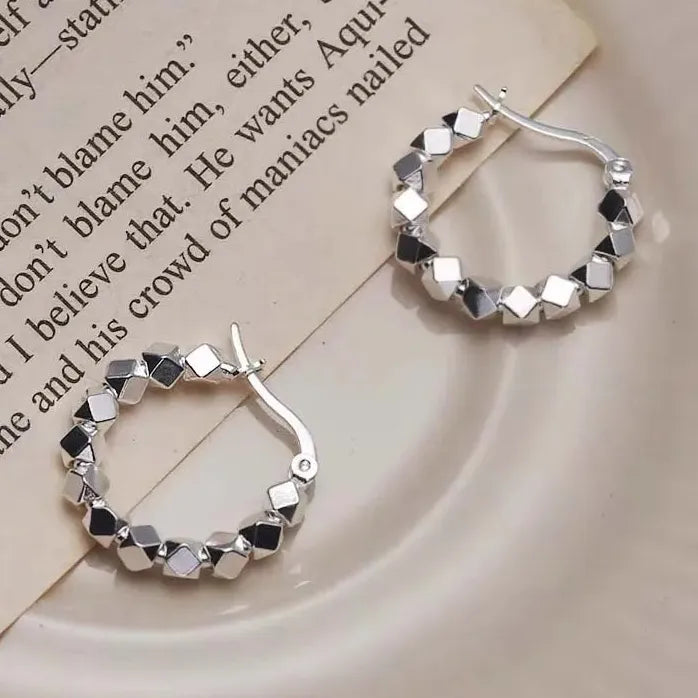 Geometric Hoop Earrings for Women Simple Fashion Gold Silver Huggies Jewelry