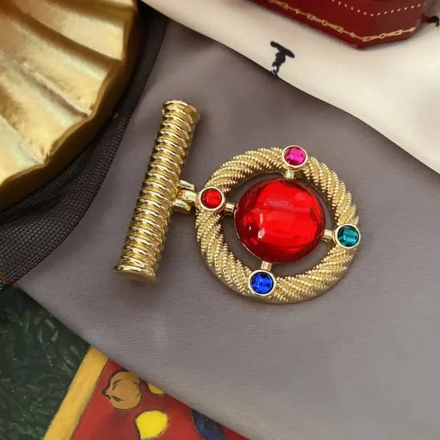 Classic Chinese Style Medallion Brooch Gift for Men & Women