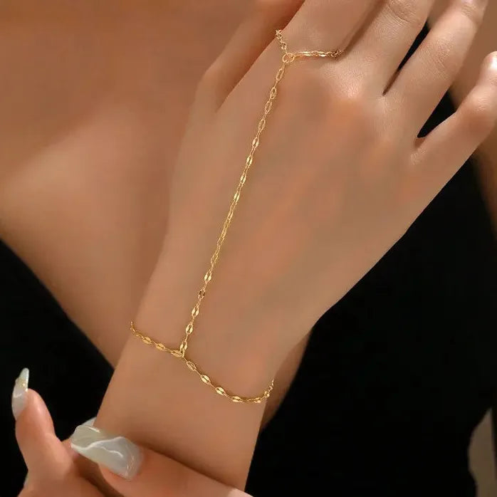 Butterfly Tassel Flower Adjustable Finger Bracelet for Women Jewelry Gift 2026