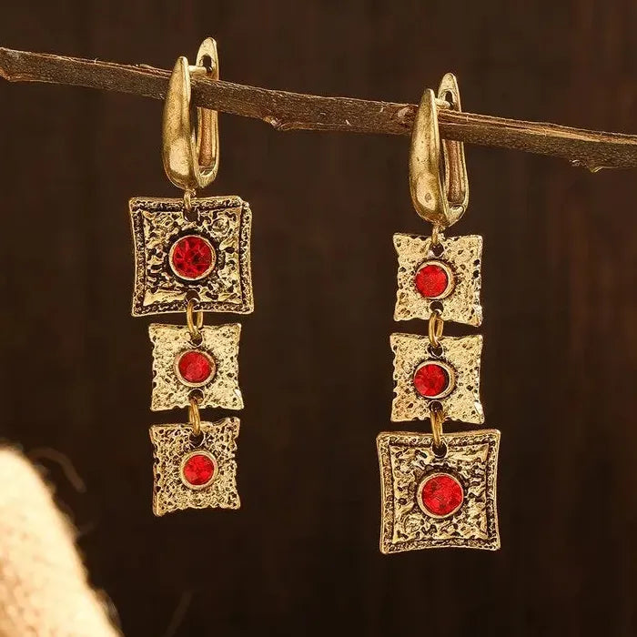 Vintage Bohemian Zinc Alloy Drop Earrings Personalized Metal Pendants Jewelry Gifts
