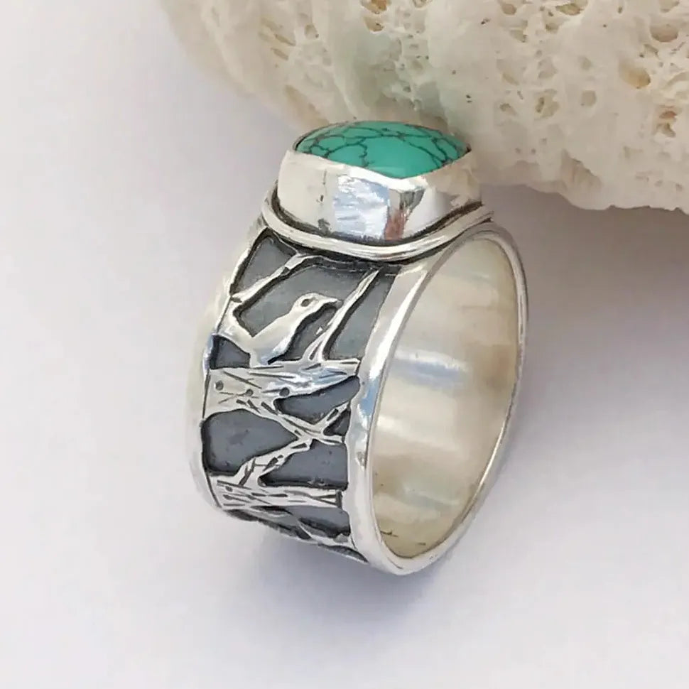 Retro Resin Zinc Alloy Ring for Women European American Simple Elegant Jewelry