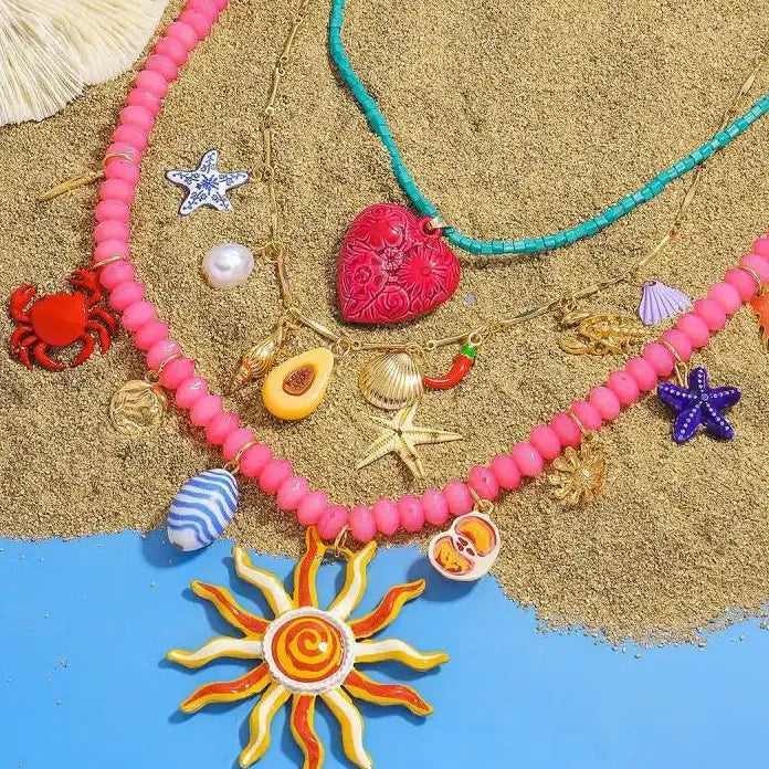 Bohemian Ocean Series Heart Pendant Necklace for Women Stylish Jewelry