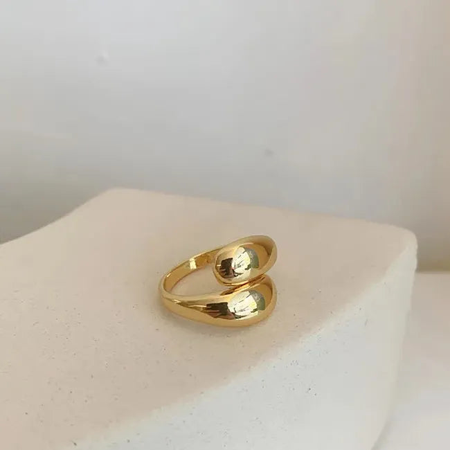 Adjustable Vintage Double Ball Cocktail Ring for Women Men Y2K Jewelry