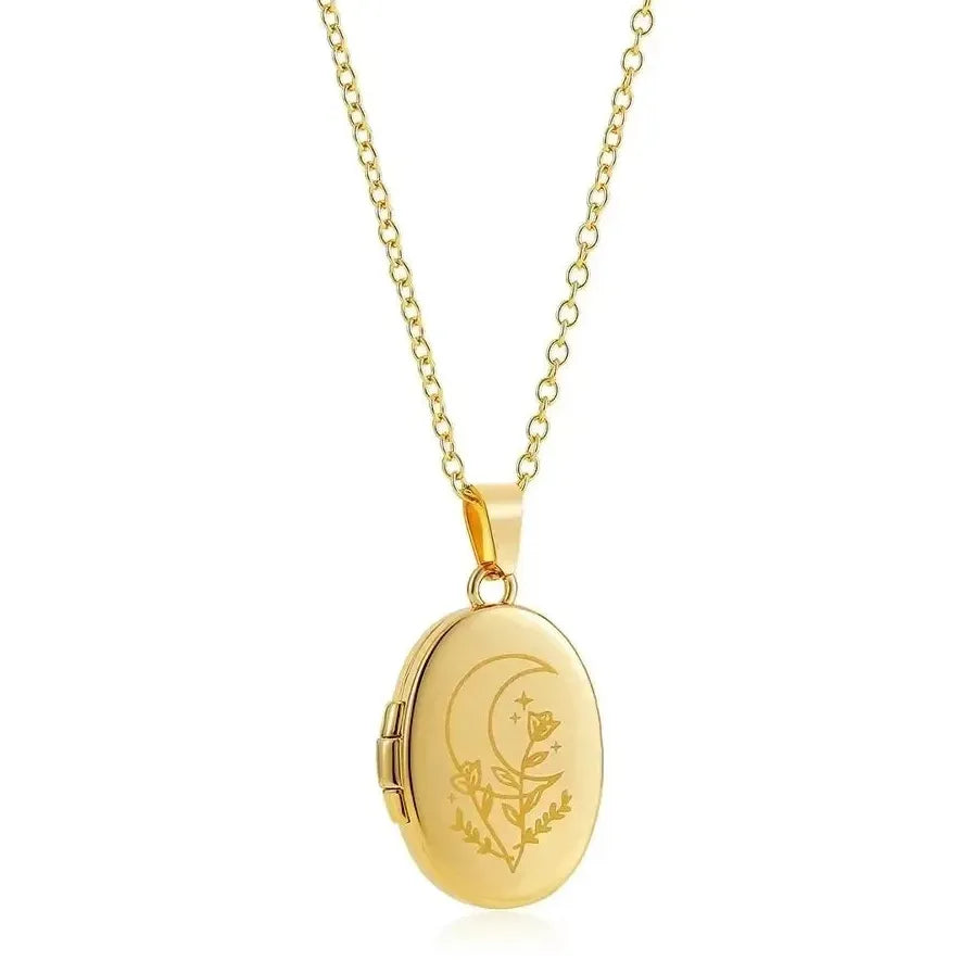 Custom Butterfly Shell Photo Locket Necklace Women Stainless Steel Vintage Memorial Jewelry Mother's Day Gift