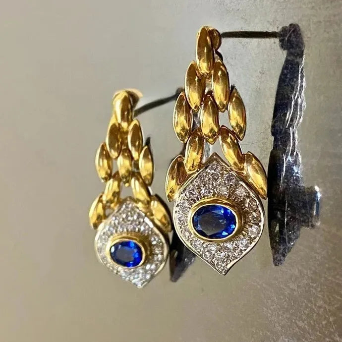 Golden Greek Eye Devil's Eye Pendant Drop Earrings Zinc Alloy Women's Jewelry