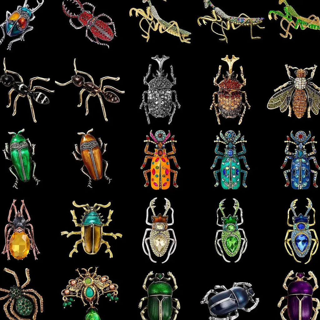 Luxury Insect Brooches Cicada Beetle Bee Mantis Pin for Women