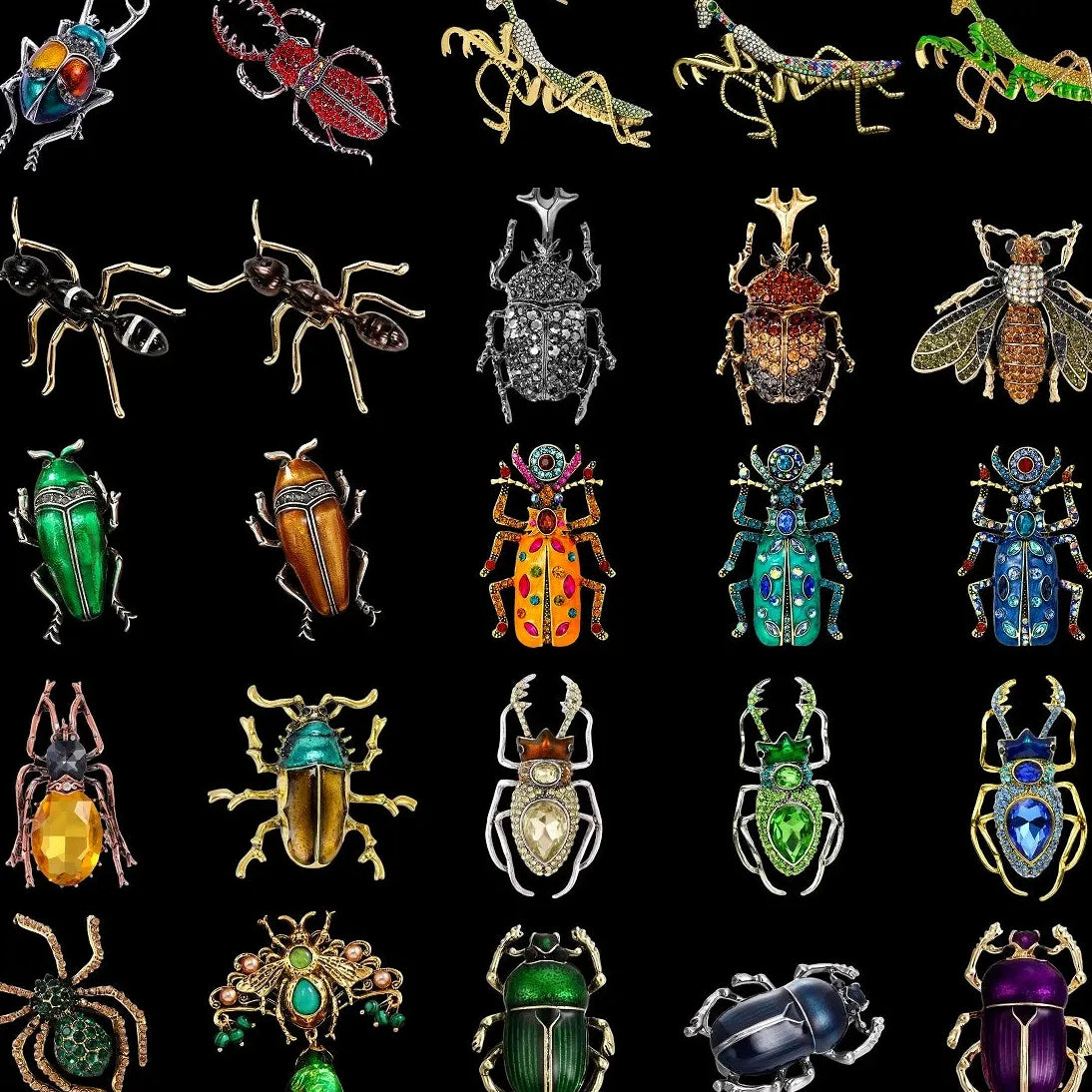 Luxury Insect Brooches Cicada Beetle Bee Mantis Pin for Women
