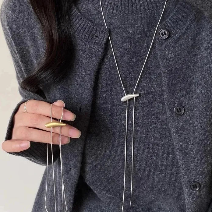 Korean Fashion Long Adjustable Snake Bone Chain Necklace for Women