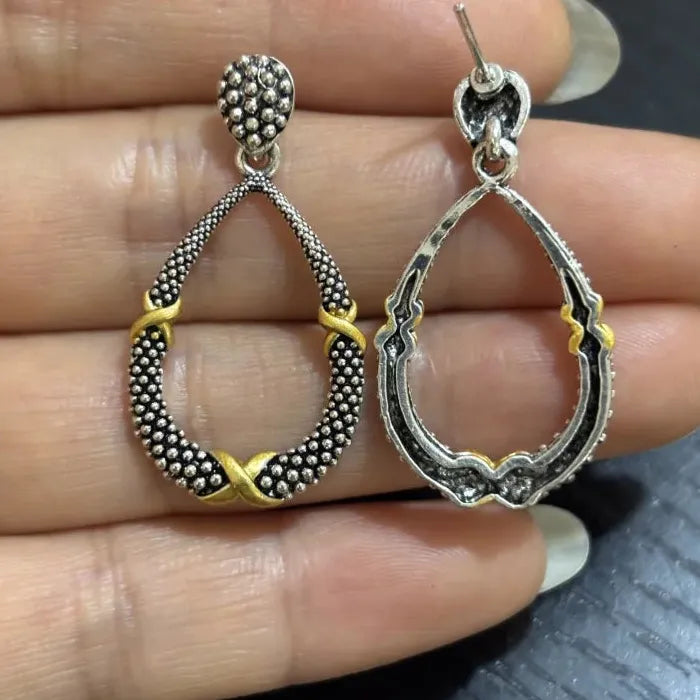Retro Fashion Oval Drop Earrings for Women Zinc Alloy Geometric Jewelry Gift