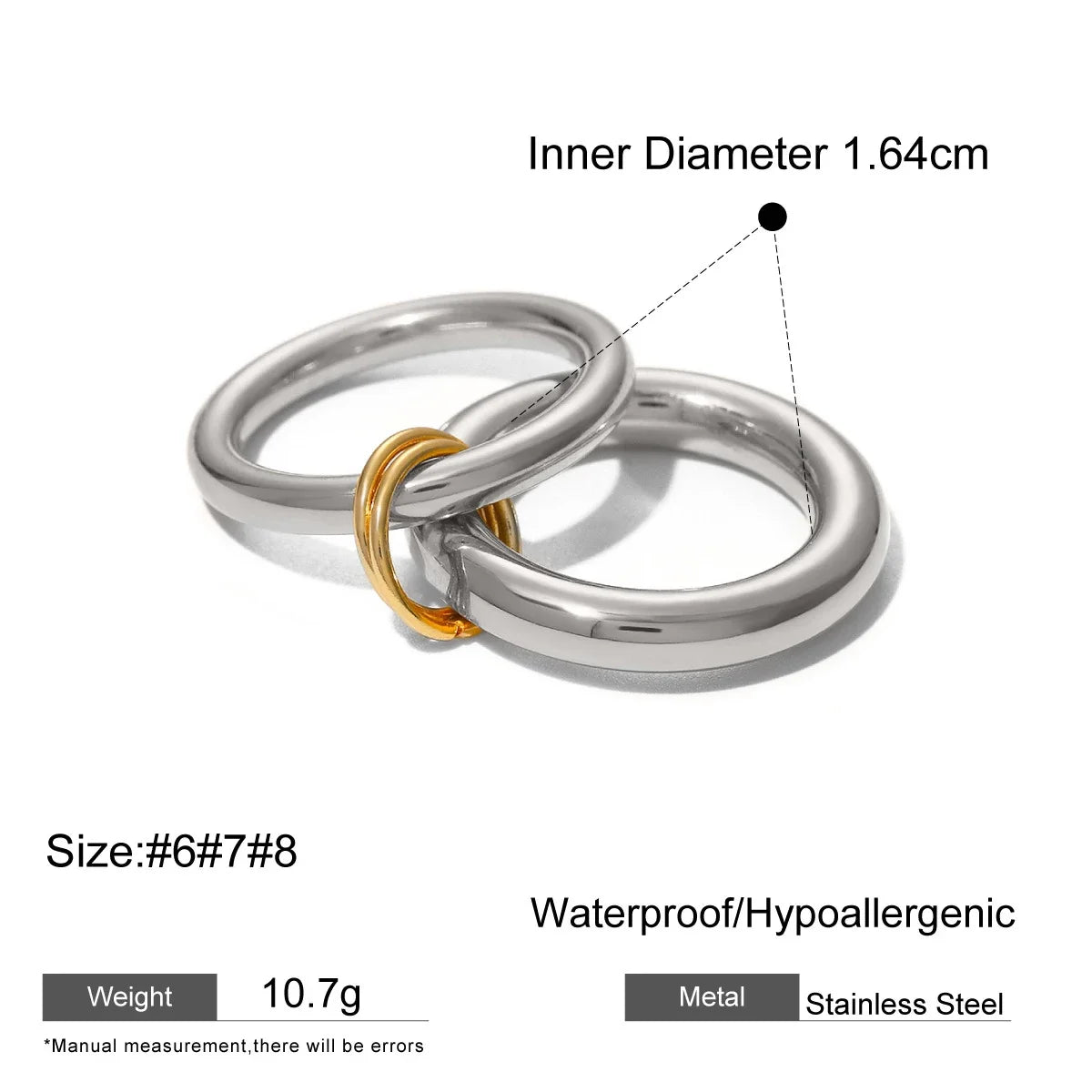 Waterproof C Shape Hoop Earrings for Women Stainless Steel Gold Plated Rings