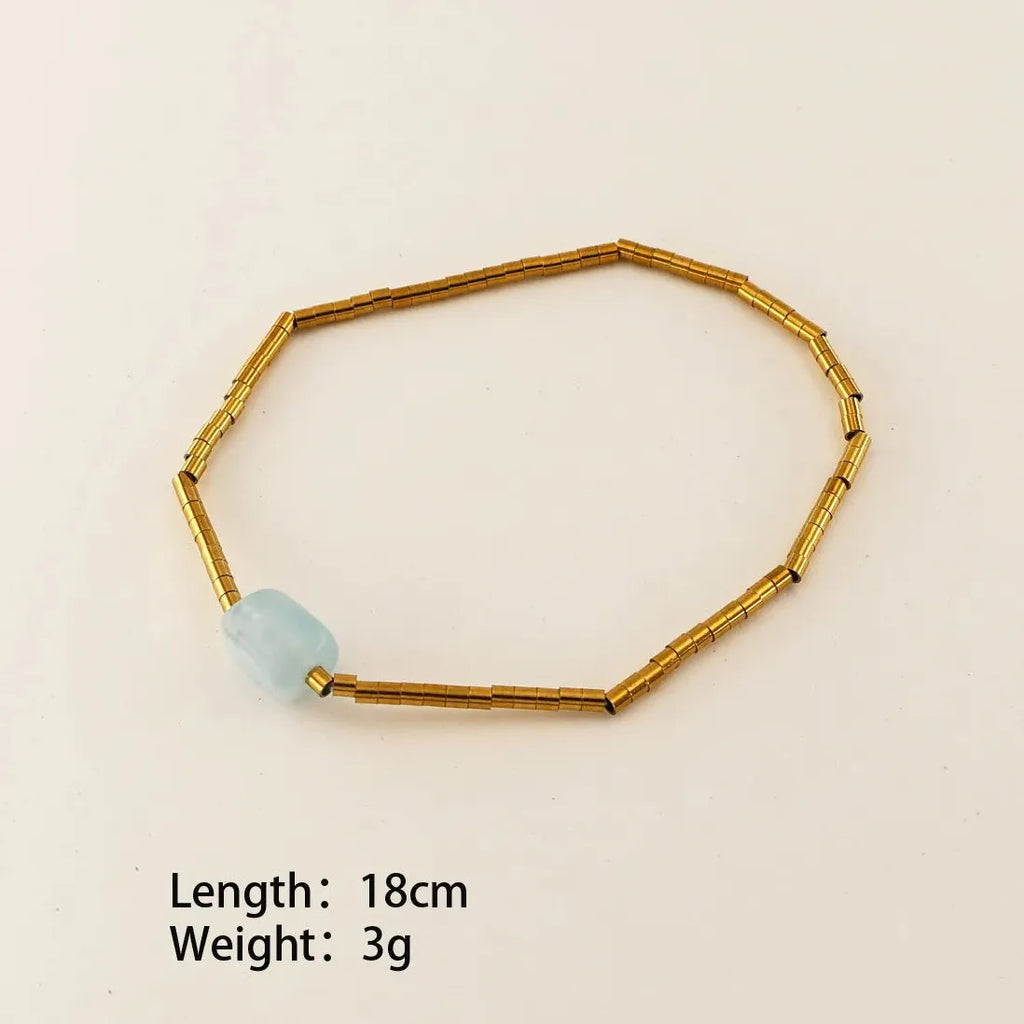 18K Gold Plated Stainless Steel Freshwater Pearl Baroque Charm Bracelet Women