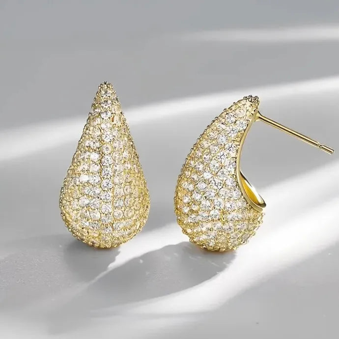 Water Drop Cubic Zirconia Earrings Women Geometric Copper Alloy Jewelry