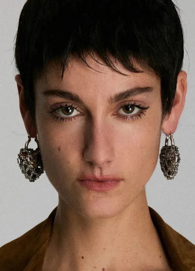 Vintage Copper Cut-out Heart Skeleton Drop Earrings for Women Party Gift