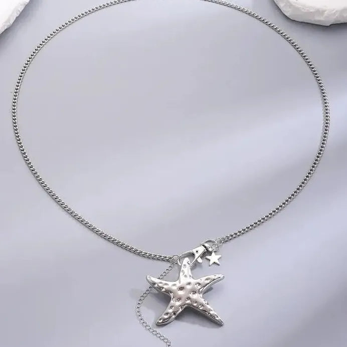 Bohemian Silver Starfish Waist Chain Belly Jewelry for Women Zinc Alloy