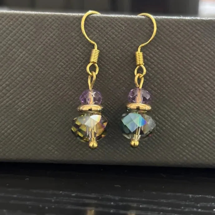 Colorful Crystal Handmade Pendant Drop Earrings for Women Gift