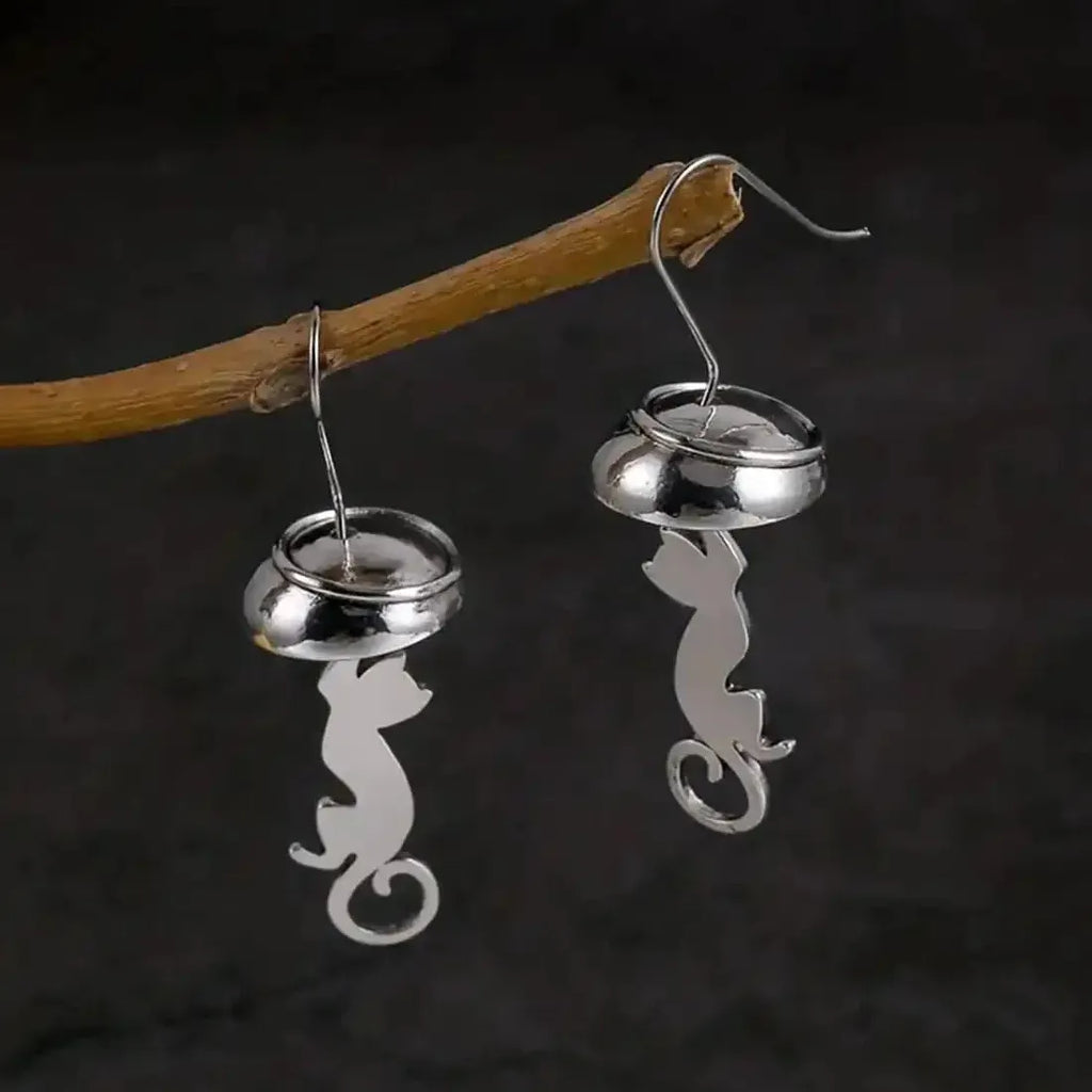 Vintage Bohemian Zinc Alloy Cat Earrings Women’s Drop Animal Pendant Jewelry