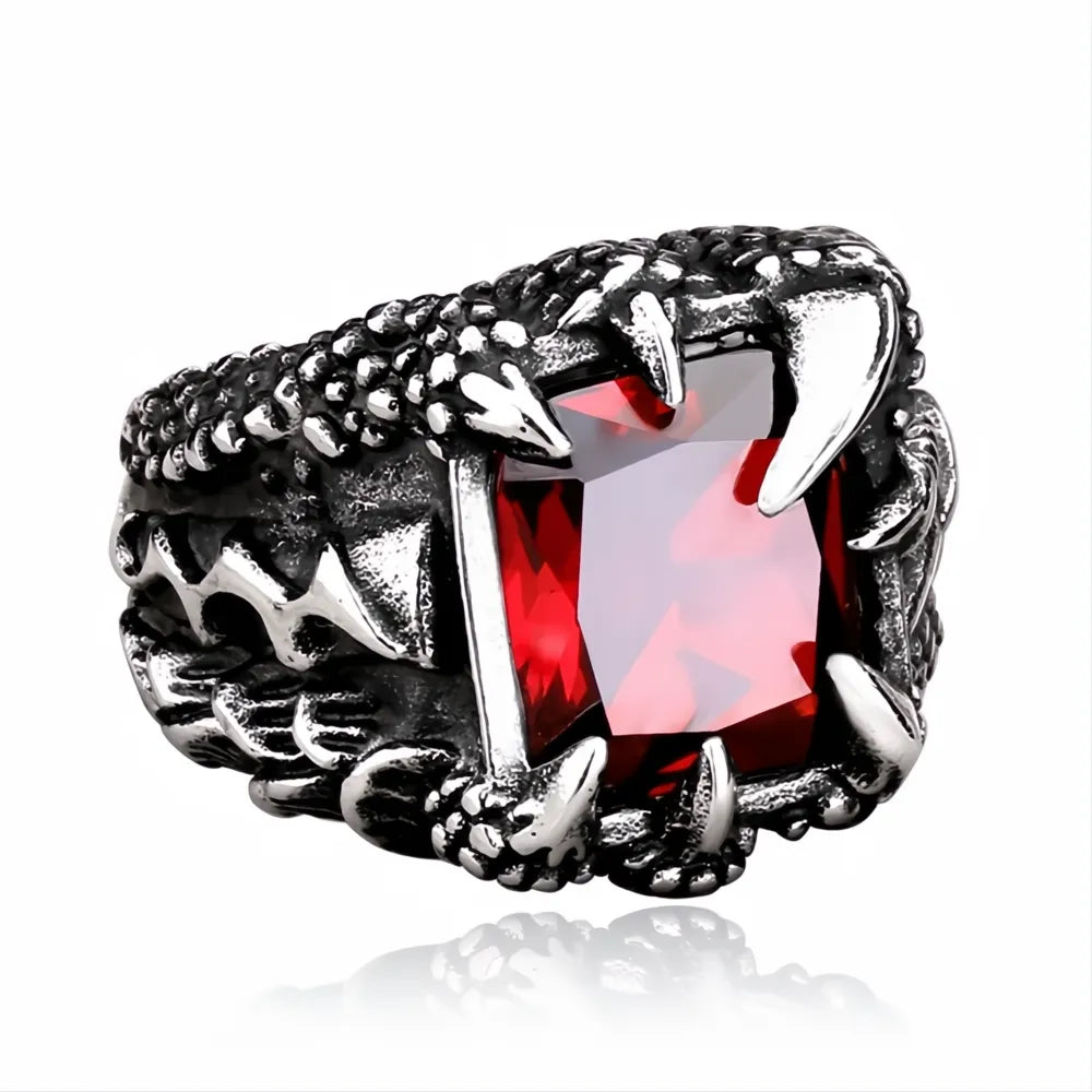 Vintage Viking Dragon Claw Ring for Men Boys 316L Stainless Steel Punk Nordic Jewelry Gift