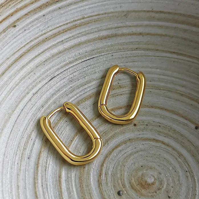 Unisex Geometric U-Shape Hoop Earrings Punk Hip-Hop Fashion Jewelry