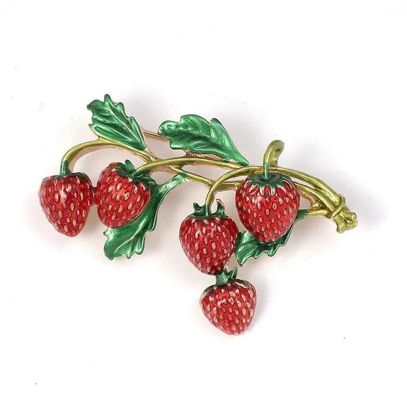 Luxury Strawberry Brooch Classic Holiday Gift for Men & Women
