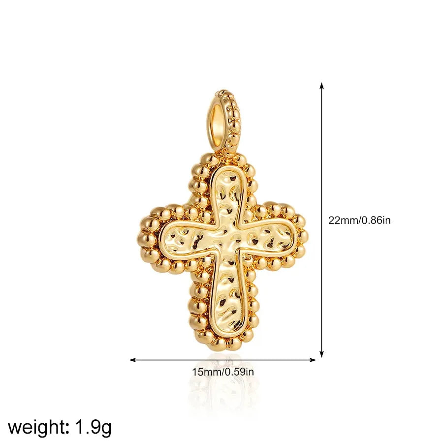 Stainless Steel Evil Eye Palm Cross Flower Pendant Jewelry Rust Resistant Charm